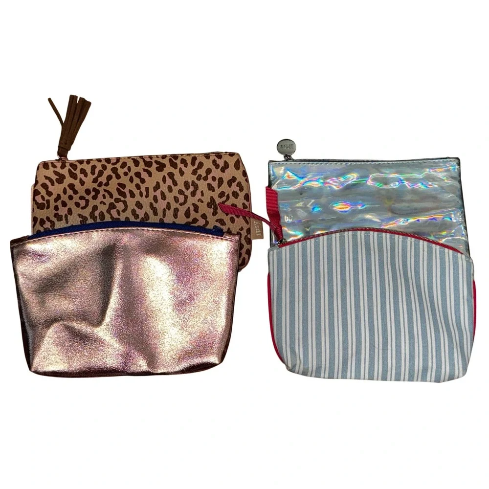 Ipsy Glam Bag Bundle Multicolor Tetris Collab Sequin Animal Print 11pc Set OS